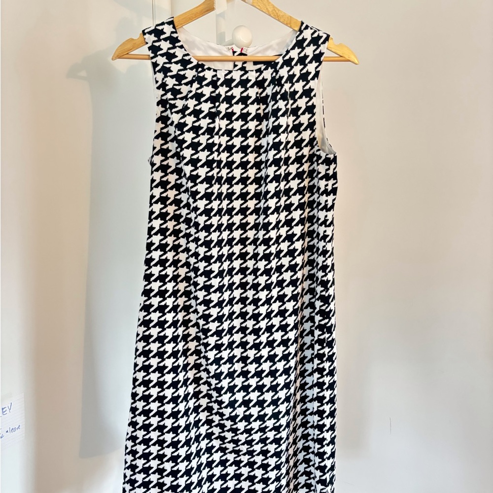 Tommy Hilfiger Houndstooth Midi Dress - Black and White